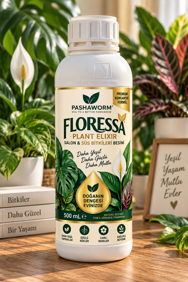 PashaWorm Floressa 500 mL | Salon ve Süs Bitkileri için Sıvı Bitki Besini