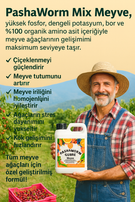PashaWorm Meyve Gübresi 20 Litre - Organik Sıvı Solucan Gübresi | Meyve Ağaçları İçin