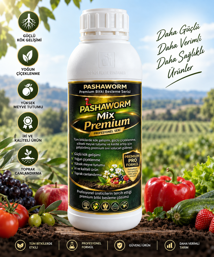PashaWorm Premium Pro 1 L | Profesyonel Organomineral Sıvı Gübre