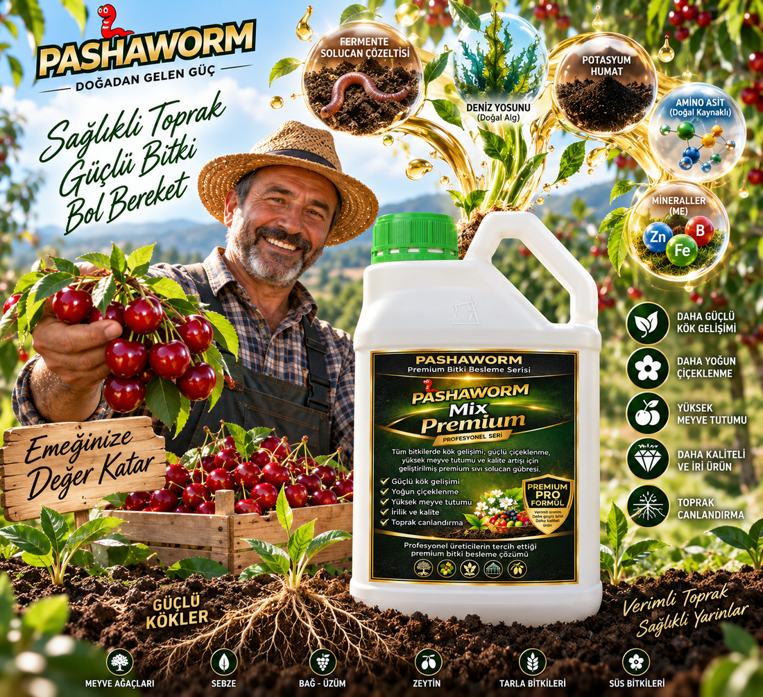 PashaWorm Premium Pro 5 L | Profesyonel Organomineral Sıvı Gübre