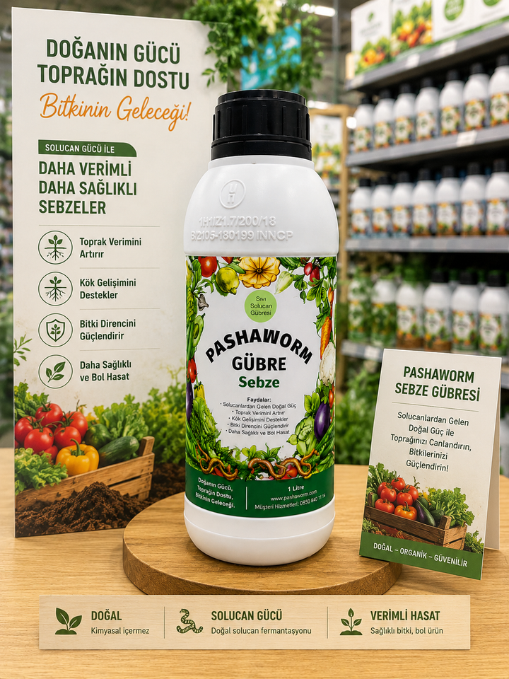 PashaWorm Sebze 1 LT | Sıvı Solucan Gübresi Tabanlı Organomineral Gübre
